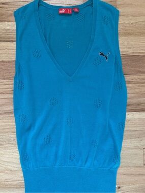 Y2K Blue Puma Sweater Vest